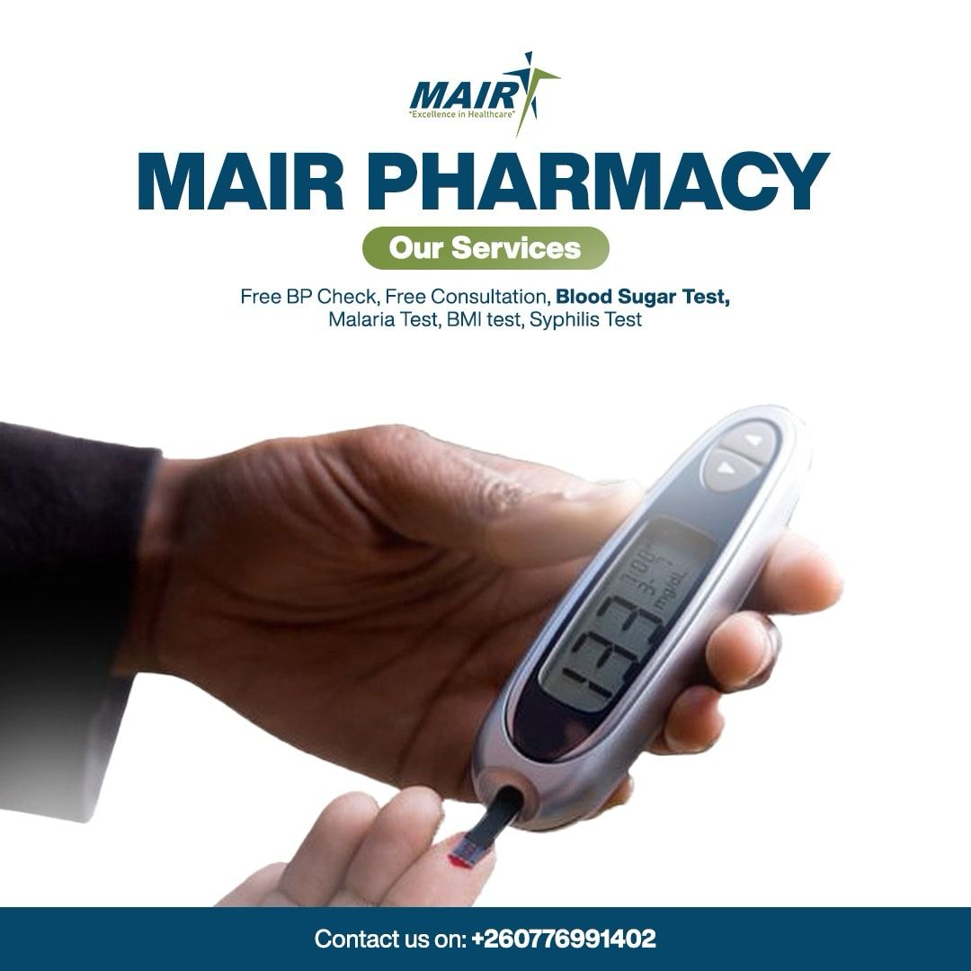 Free blood sugar test at MAIR Pharmacy